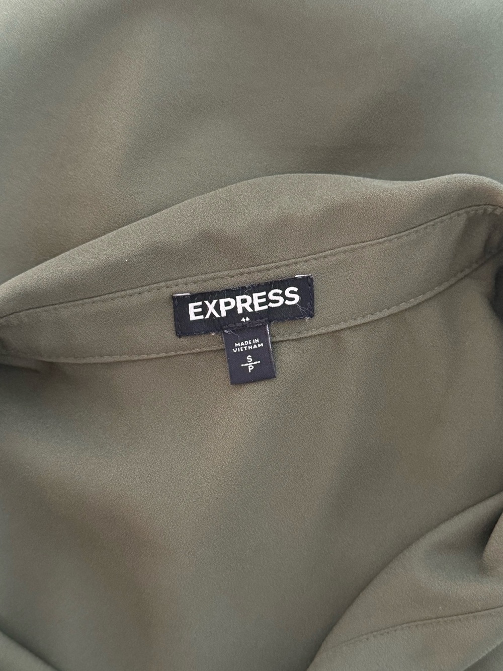 Express Olive Utility Shirt Dress - Picture 4 of 6